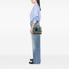 Secondhand Prada Multicolore Glace Calf and Suede Patchwork Etiquette Satchel