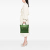 Secondhand Prada Saffiano Trimmed Tessuto Logo Plate Convertible Tote