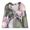 Secondhand Roberto Cavalli Floral Printed Ruffle Neck Dress - '90s
