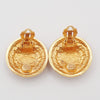 Secondhand Chanel Vintage CC Crest Round Clip-On Earrings