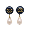 Secondhand Chanel CC Dangle Earrings Metal with Faux