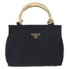 Secondhand Prada Metal Handles Tote Tessuto