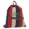 Secondhand Gucci Logo Drawstring Backpack Striped