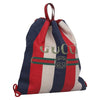 Secondhand Gucci Logo Drawstring Backpack Striped