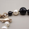 Secondhand Chanel CC Logo Chain Pendant Necklace Imitation Pearl Imitation pearl with Gold-Plated and Beads