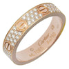 Secondhand Cartier Love Wedding Band Pave Diamonds Ring 18K Rose Gold and Diamonds