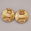 Secondhand Chanel Vintage CC Logo Round Clip on Earrings Textured