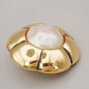 Secondhand Chanel Vintage CC Flower Clip-On Earrings imitation pearls in