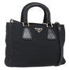 Secondhand Prada Convertible Top Handle Tote Tessuto with Vernice Saffiano