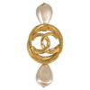 Secondhand Chanel CC Coco Brooch Metal with Faux Pearls and Crystals