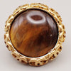 Secondhand Chanel Vintage CC Round Button Clip-On Earrings Metal and Wood