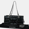 Chanel Chocolate Bar CC Zip Tote Quilted Patent