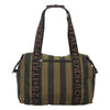 Fendi Vintage Logo Pequin Weekender Bag Canvas