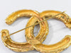 Chanel CC Brooch Textured Metal