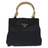 Secondhand Prada Metal Handles Tote Tessuto