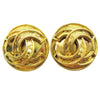 Chanel CC Button Clip-On Earrings Metal