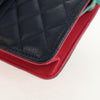 Chanel Tricolor CC Multi-Pocket Wallet on Chain Quilted Goatskin