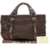Secondhand Celine Boogie Satchel Brown Canvas Bags