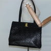 Secondhand Salvatore Ferragamo Vintage Vara Bow Tote Lizard Embossed