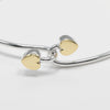 Secondhand Tiffany & Co. Double Heart Lock Bangle Bracelet Sterling Silver with 18K Yellow