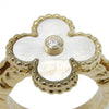 Secondhand Van Cleef & Arpels Vintage Alhambra Ring 18K Yellow Gold with Mother of Pearl and Diamond