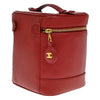 Secondhand Chanel Vanity pouch Red Calfskin Bags
