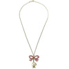 Secondhand Chanel CC Bow Necklace Gold-plated with Artificial
