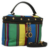 Versace Vanity Hand Bag Canvas and Leather