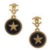 Secondhand Chanel CC Star Round Drop Earrings Metal with