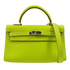 Hermes Kelly Mini II Bag Green Epsom with Palladium Hardware