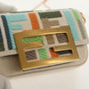 Fendi Chain Baguette Charm Bag Zucca Embroidered Canvas