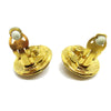 Chanel Vintage CC Round Clip-On Earrings Metal