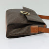 Celine Vintage Macadam Circle Logo Shoulder Bag Canvas and Leather