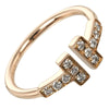 Secondhand Tiffany & Co. T Wire Ring 18K Rose Gold with Diamonds