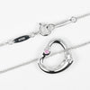 Secondhand Tiffany & Co. Elsa Peretti Open Heart Pendant Necklace Sterling Silver with Pink Sapphire
