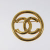 Secondhand Chanel CC Brooch Gold Metal Jewelry