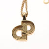 Secondhand Christian Dior CD Pendant Necklace Metal and Crystals