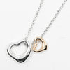 Secondhand Tiffany & Co. Elsa Peretti Double Open Heart Pendant Necklace Sterling Silver and 18K Rose