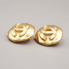 Chanel Vintage CC Round Clip-On Earrings Metal