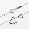 Secondhand Tiffany & Co. Elsa Peretti Double Open Heart Pendant Necklace Sterling Silver and 18K Rose