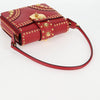 Prada Turn Lock Shoulder Bag Studded Saffiano Leather