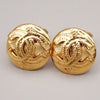 Secondhand Chanel Vintage CC Logo Round Clip on Earrings Textured