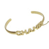 Secondhand Chanel Logo Bangle with Chain Attached CC Ring