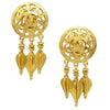 Chanel Vintage CC Round Drop Clip-On Earrings Metal