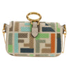 Fendi Chain Baguette Charm Bag Zucca Embroidered Canvas