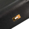 Hermes Kelly Handbag Black Courchevel with Palladium Hardware