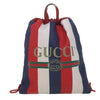 Secondhand Gucci Logo Drawstring Backpack Striped