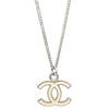 Chanel CC Logo Pendant Necklace Metal