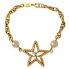 Secondhand Chanel CC Star Bracelet Metal with Crystals and Faux