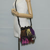 Saint Laurent Fringe Emmanuelle Bucket Bag Multicolor Leather